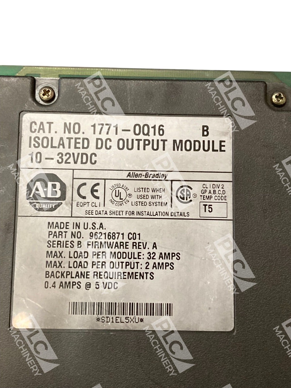 Allen Bradley AB Isolated DC Output Module 10-32VDC 1771-OQ16 /B - Image 3