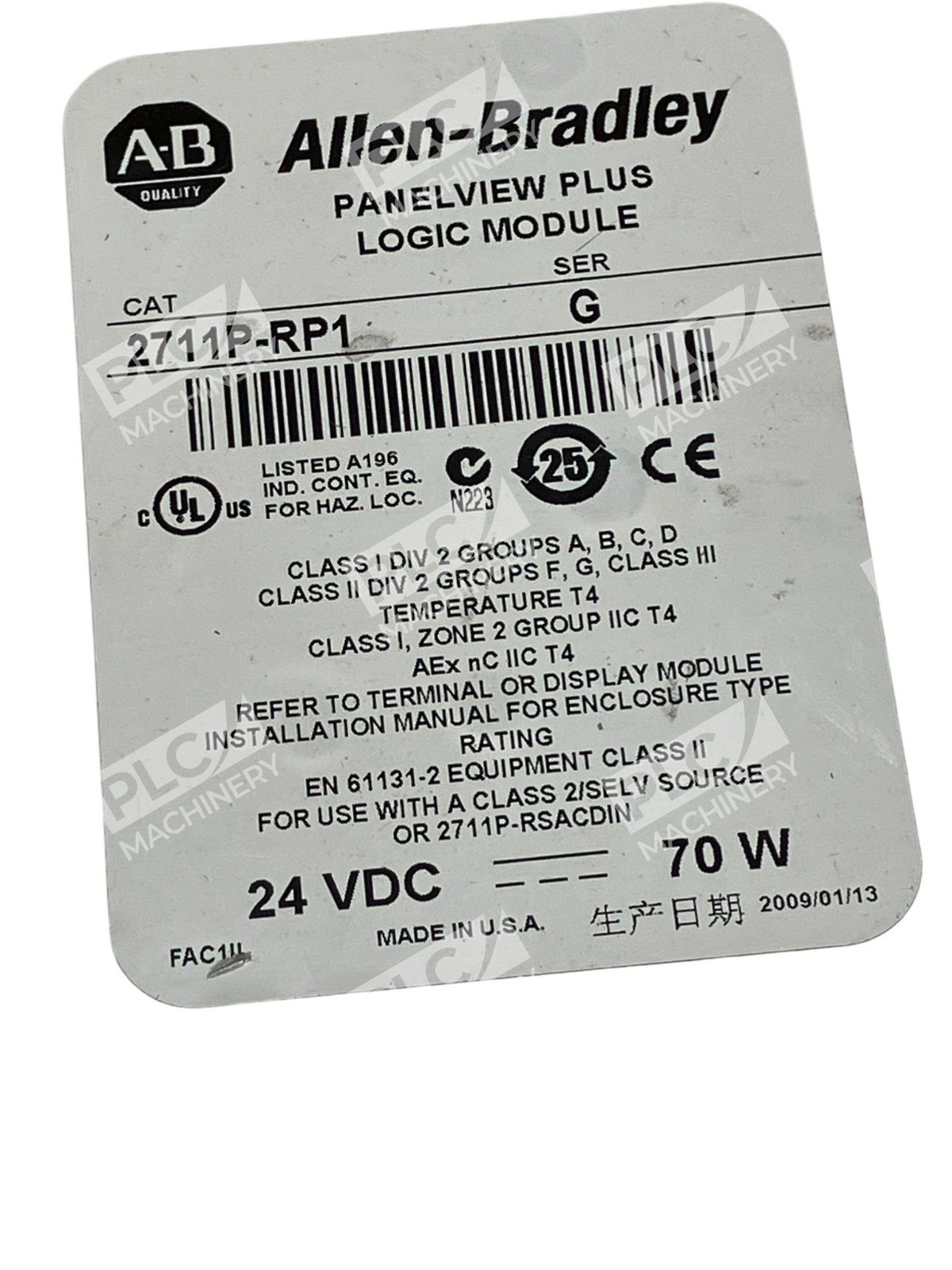 Allen Bradley AB Panelview Plus Logic Module 2711P-RP1 /G - Image 3