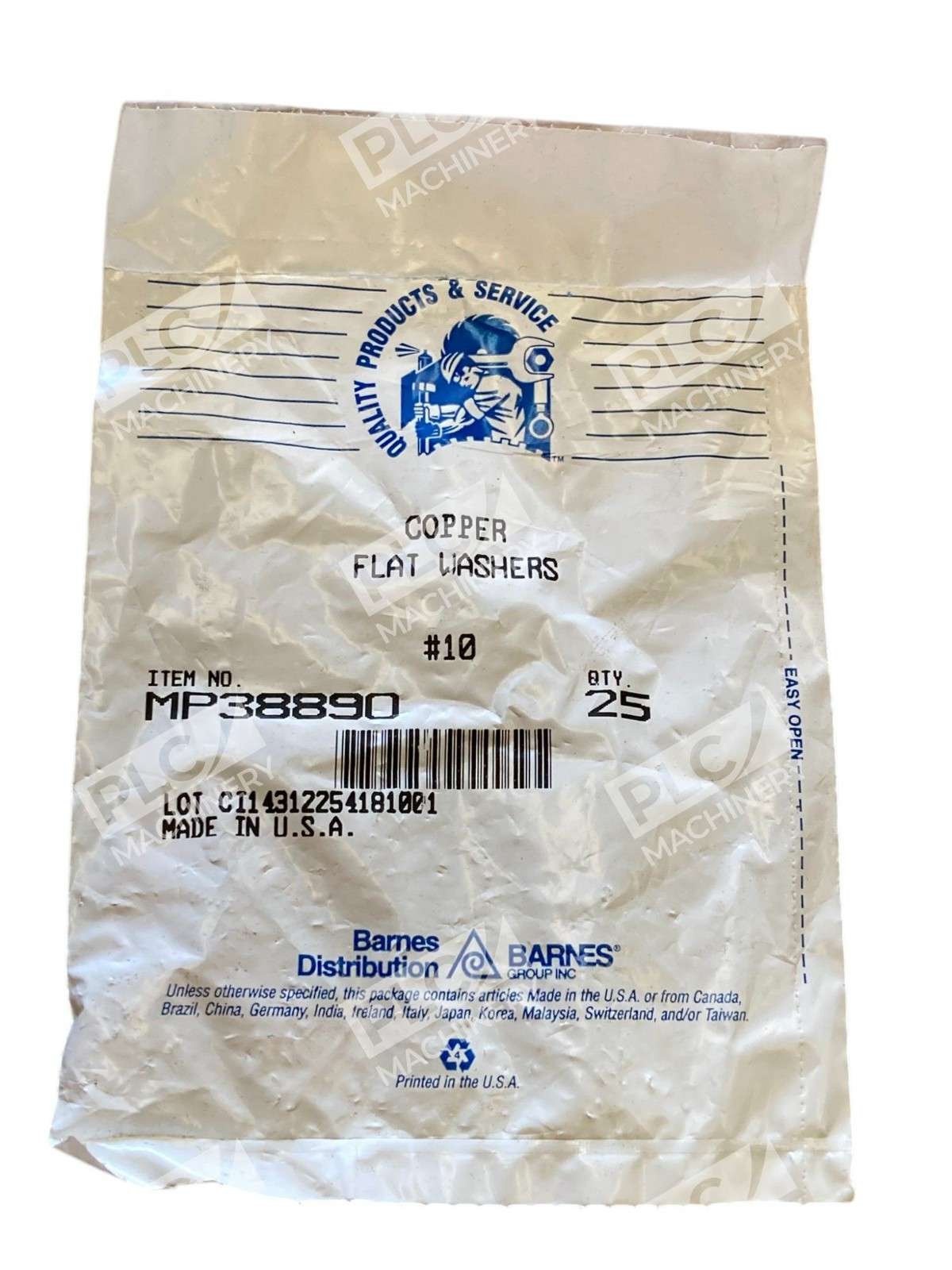 Barnes MP38890 Copper Flat Washers, 25 Quantity - Image 4