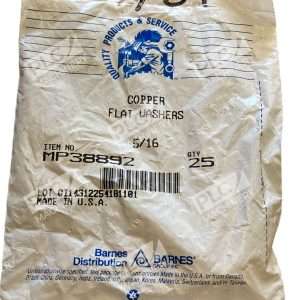 Barnes MP38892 Copper Flat Washers, 25 Quantity 5/16"