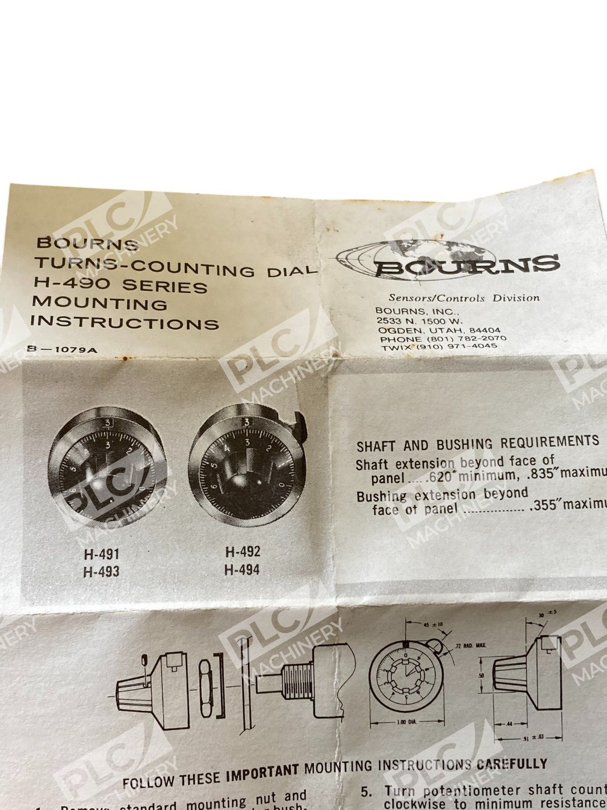 Bourns H-490 Series Turns-Counting Dial H492-3 - Image 6