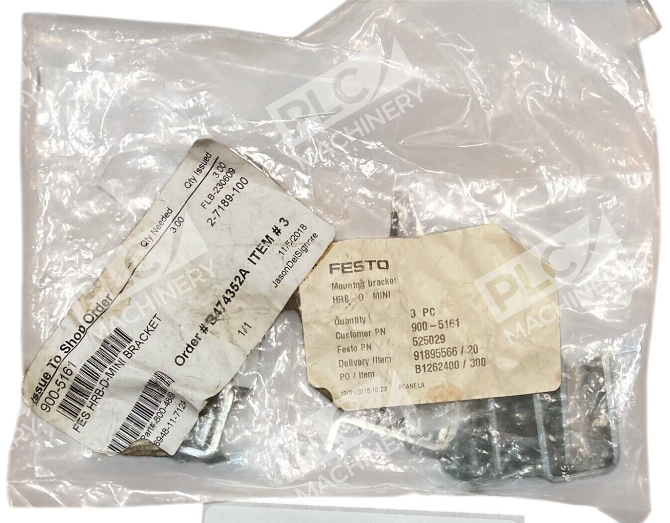 Festo 525029 900-5161 Mounting Bracket HRB-D-MINI (Bag of 3)