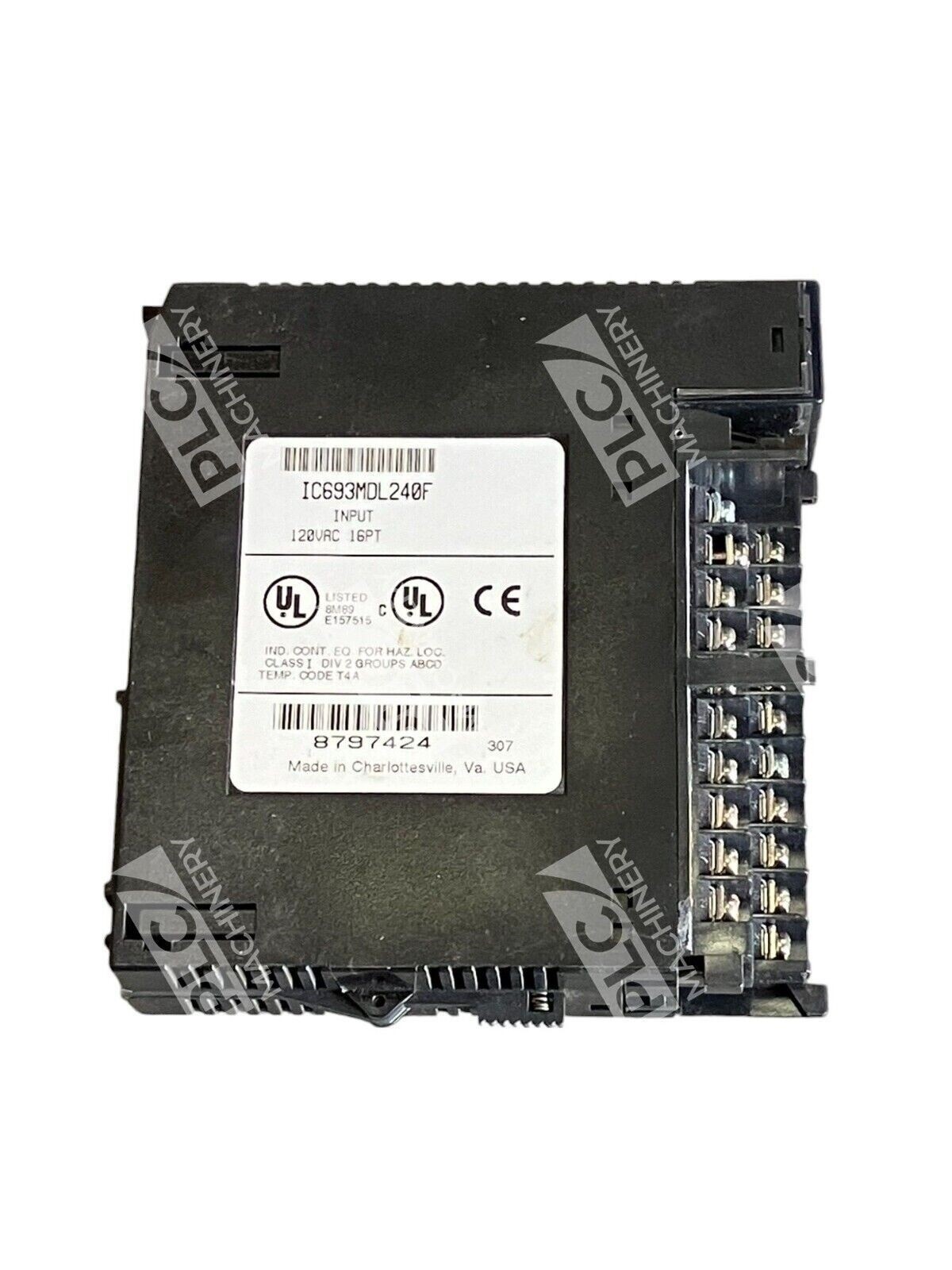 GE Fanuc 16PT Input Module 120VAC IC693MDL240F