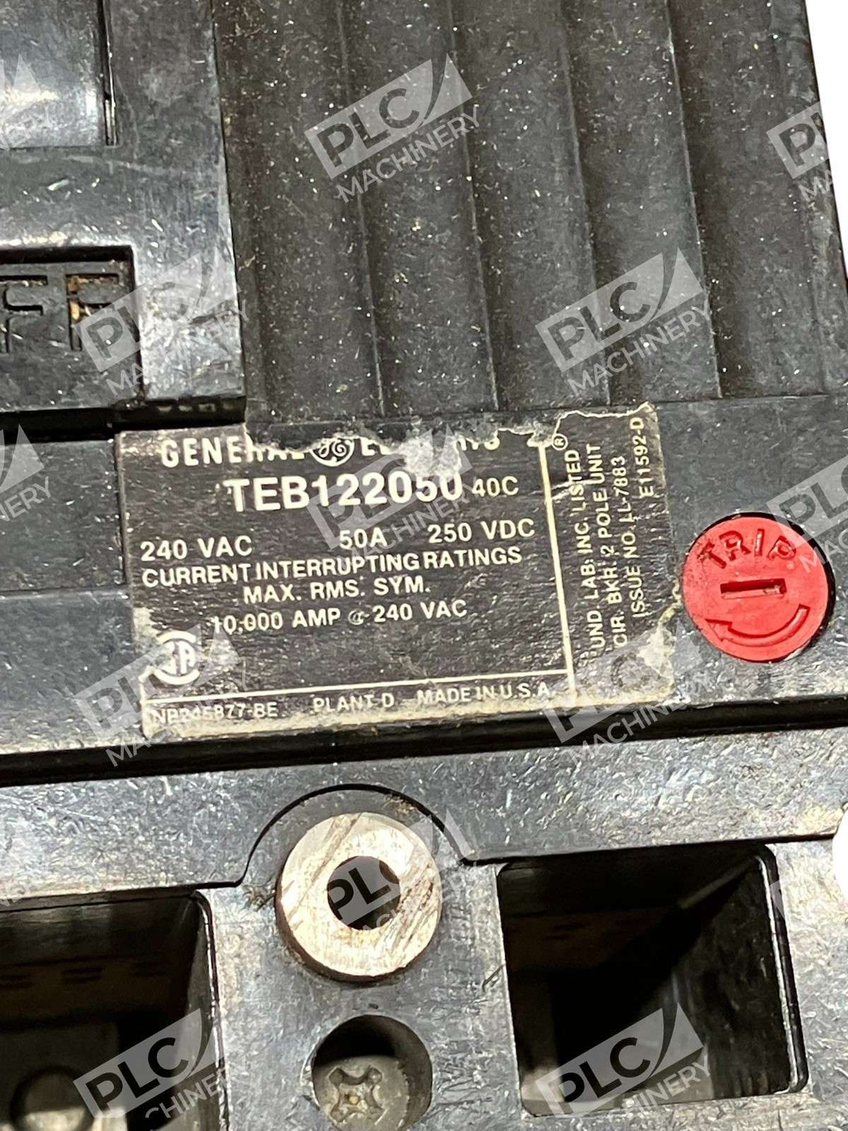 GE TEB122050 Circuit Breaker 50A 2-Pole Thermal Magnetic 240VAC MCCB - Image 3