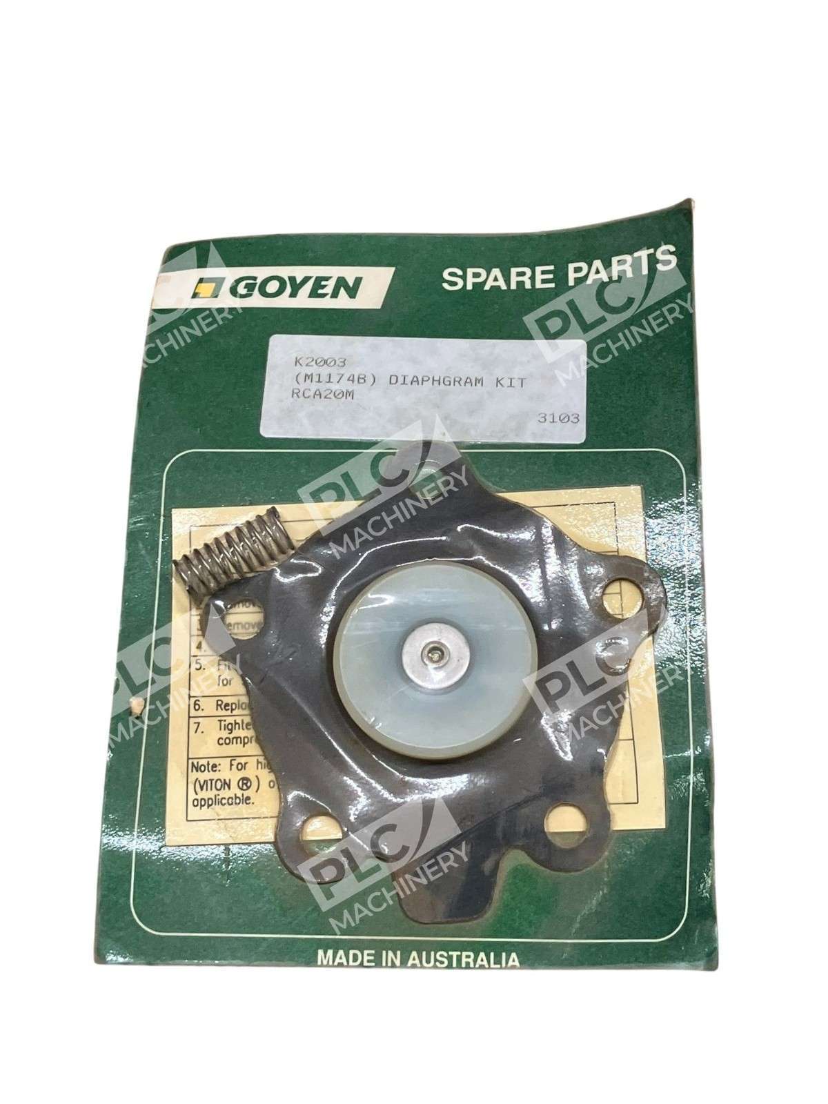 Goyen K2003 Diaphragm Kit M1174B | Replacement for RCA20M 3/4" Pulse Jet Valve