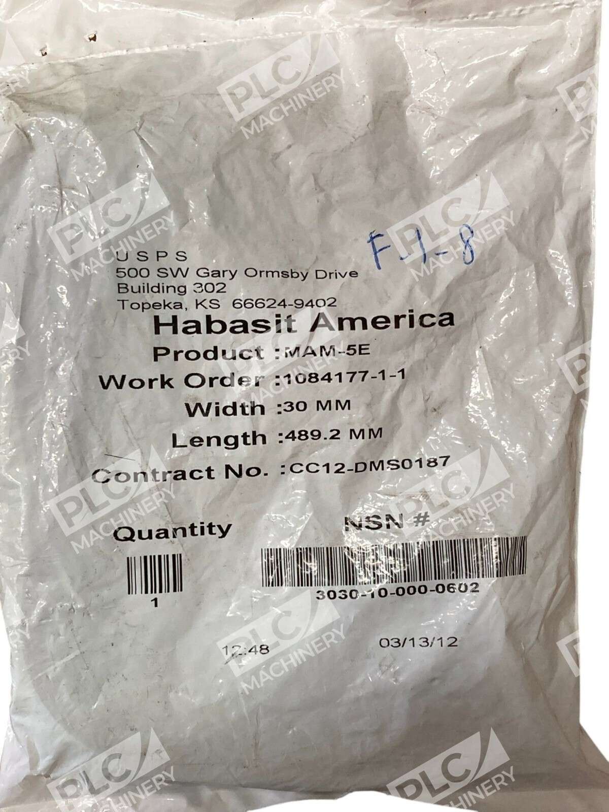 Habasit Americ CC12-DMS0187 1084177-1-1 Conveyor Belt MAM-5E 30mm 489.2mm