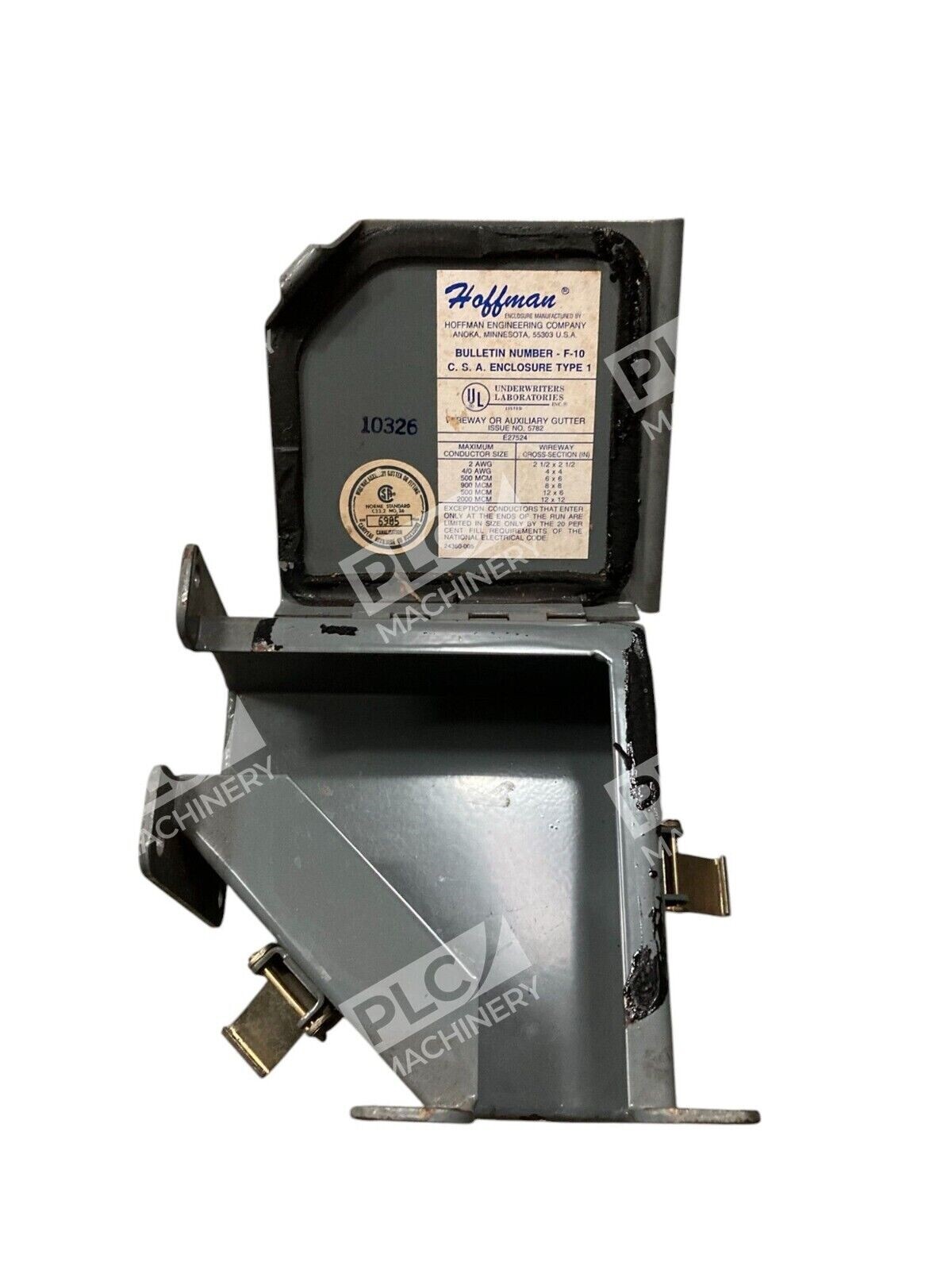 Hoffman 5782 F-10 CSA Enclosure Type 1 Wireway Auxiliary Gutter E27524