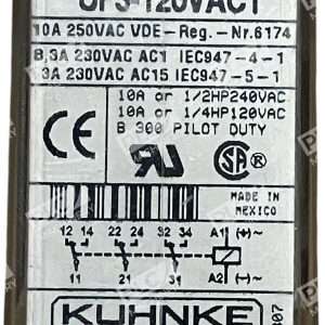 Kuhnke 10A 250VAC VED Reg Nr6174 Relay UF3 120VAC1 226633579090