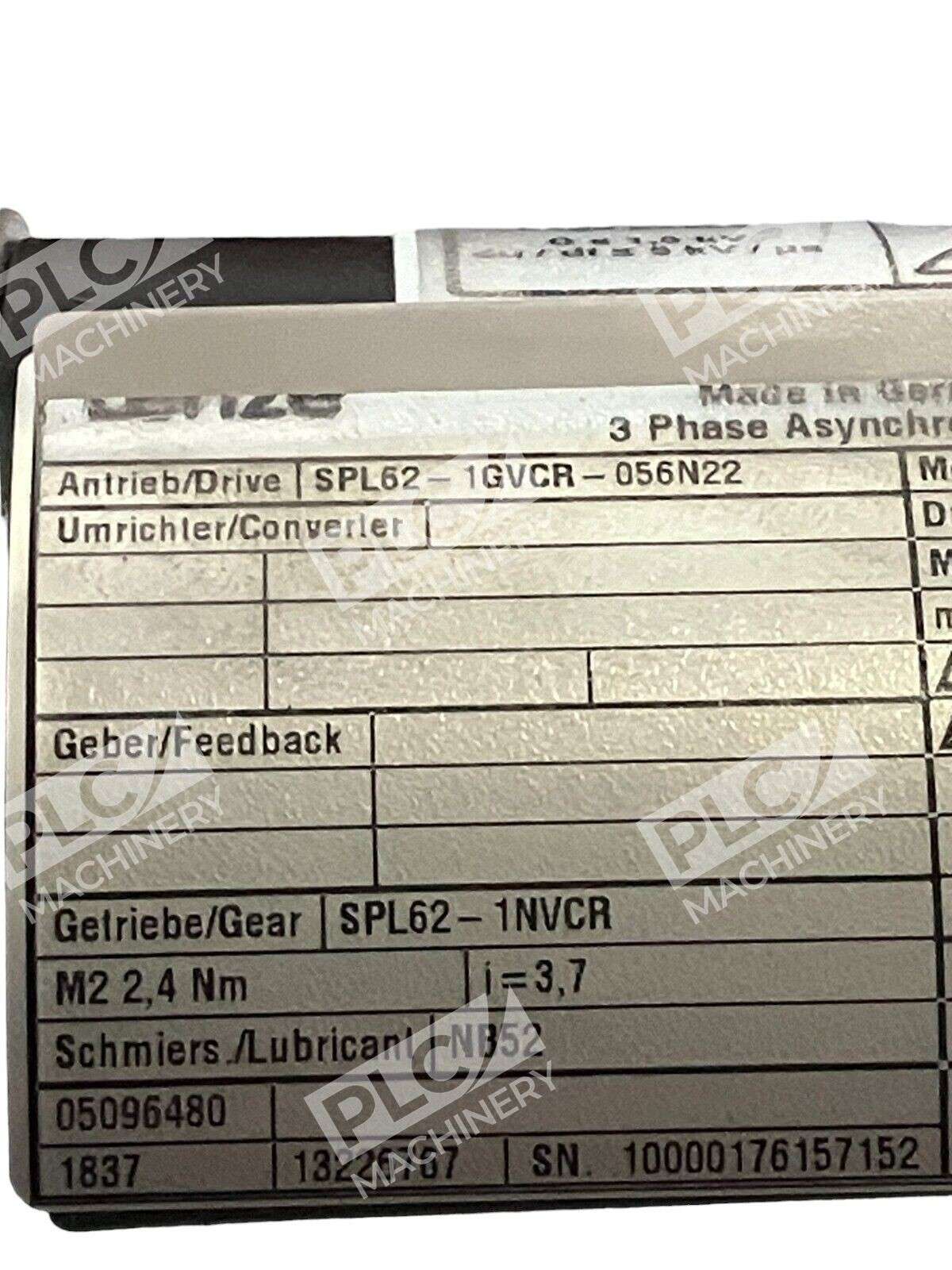 Lenze SPL62-1GVCR-056N22 SDSGAXX056-22 Servo Motor - Image 7