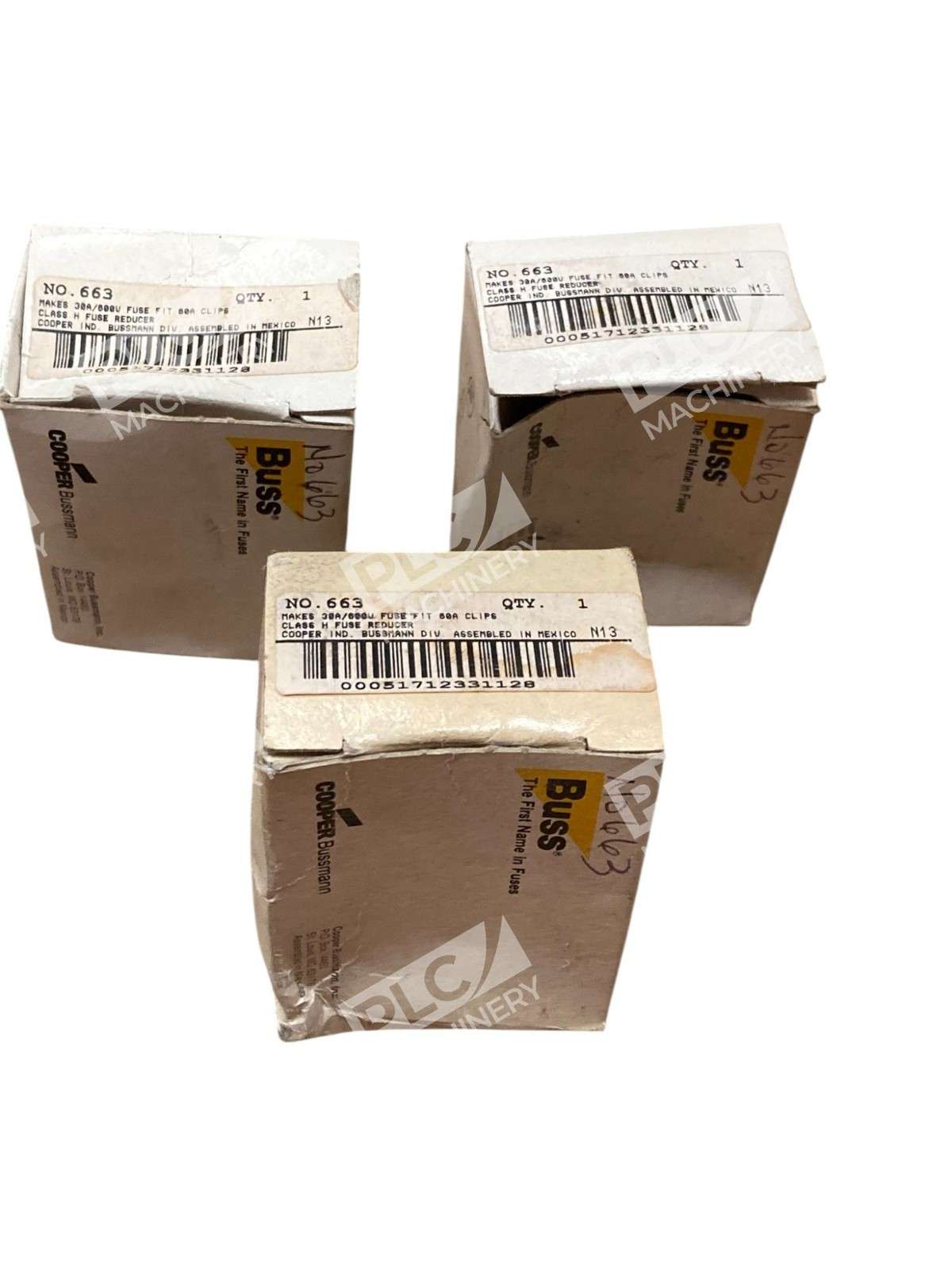 Lot of 3 Bussmann 663 Class H Fuse Reducer