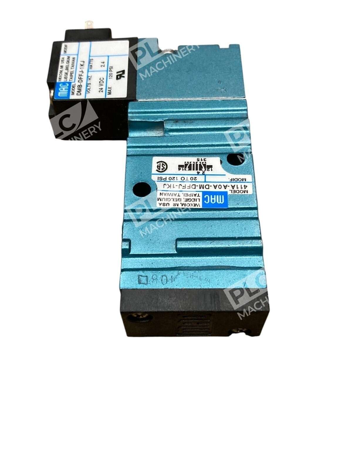 MAC 411A-A0A-DM-DFFJ-1KJ Solenoid Valve 24VDC Pneumatic Control 20-120 PSI