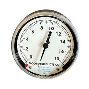 Moore Products 0-18PSI 25PSI Max Input Pressure Receiver Gauge 37SI