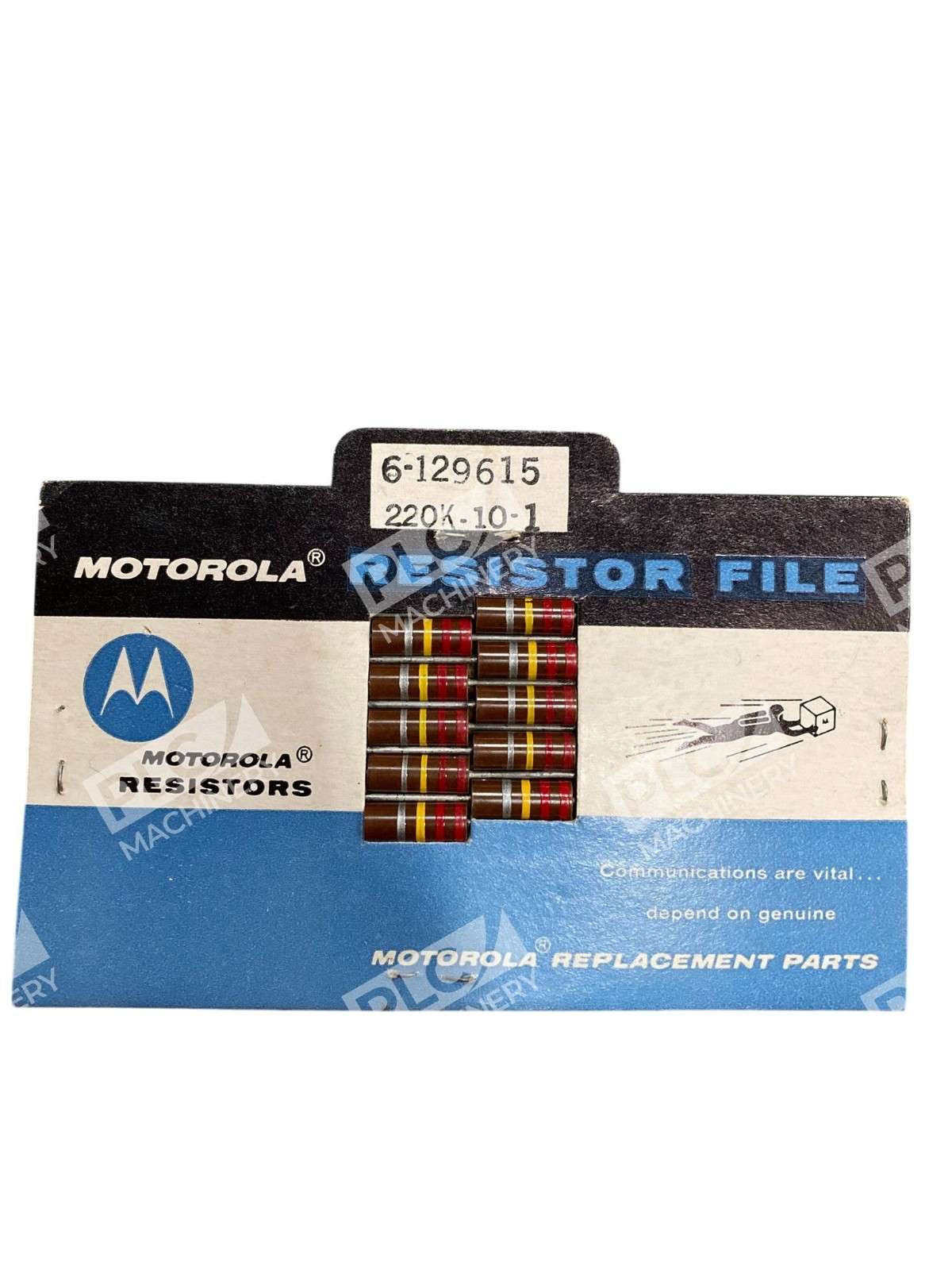 Motorola 6-129615 Carbon Comp Resistor File NOS Vintage 220KΩ 10% 1W Pack of 10