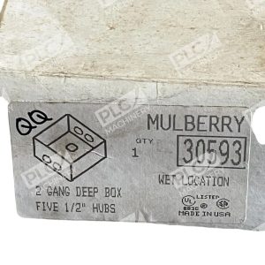 Mulberry 2 Gang Deep Box Five 1/2" Hubs 30593