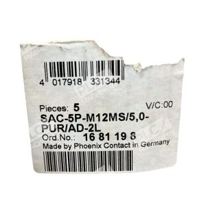Phoenix Contact SAC 5P M12MS50 PURAD 2L Box of 5 227028560820