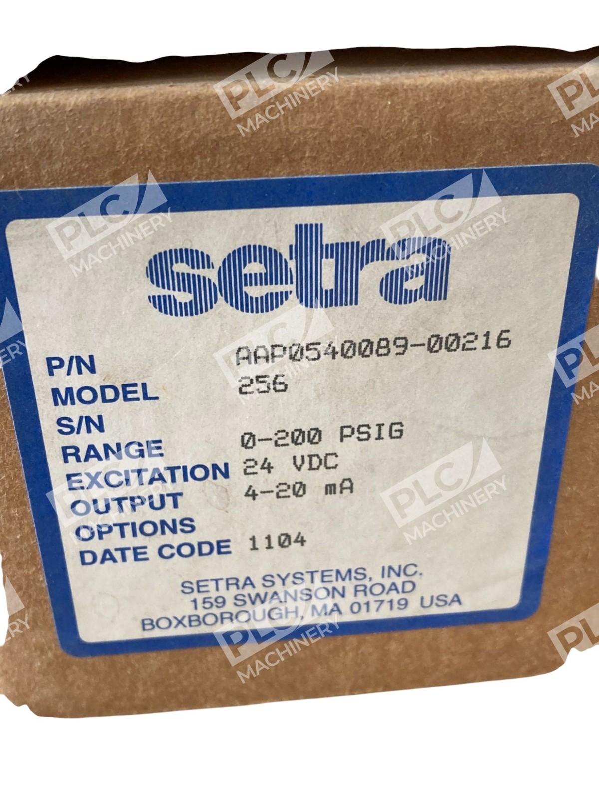 Setra 256 0-200PSIG 24VDC 4-20mA Cooper Turbocompressor AAP0540089-00216 - Image 3