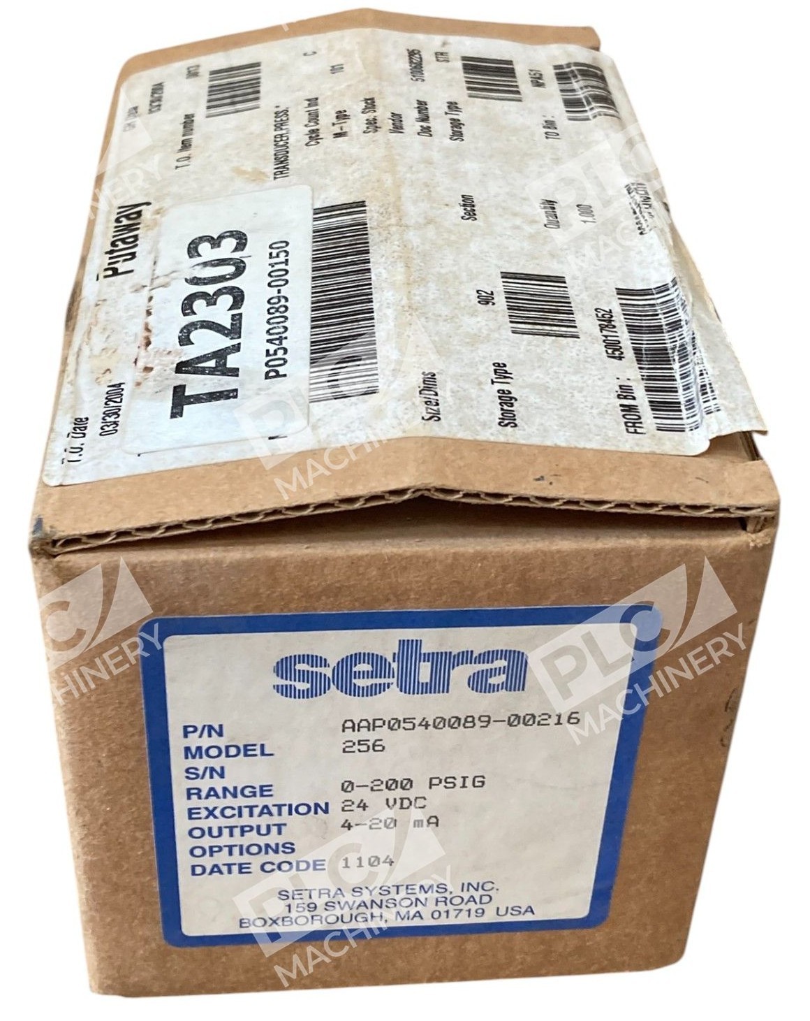 Setra 256 0-200PSIG 24VDC 4-20mA Cooper Turbocompressor AAP0540089-00216