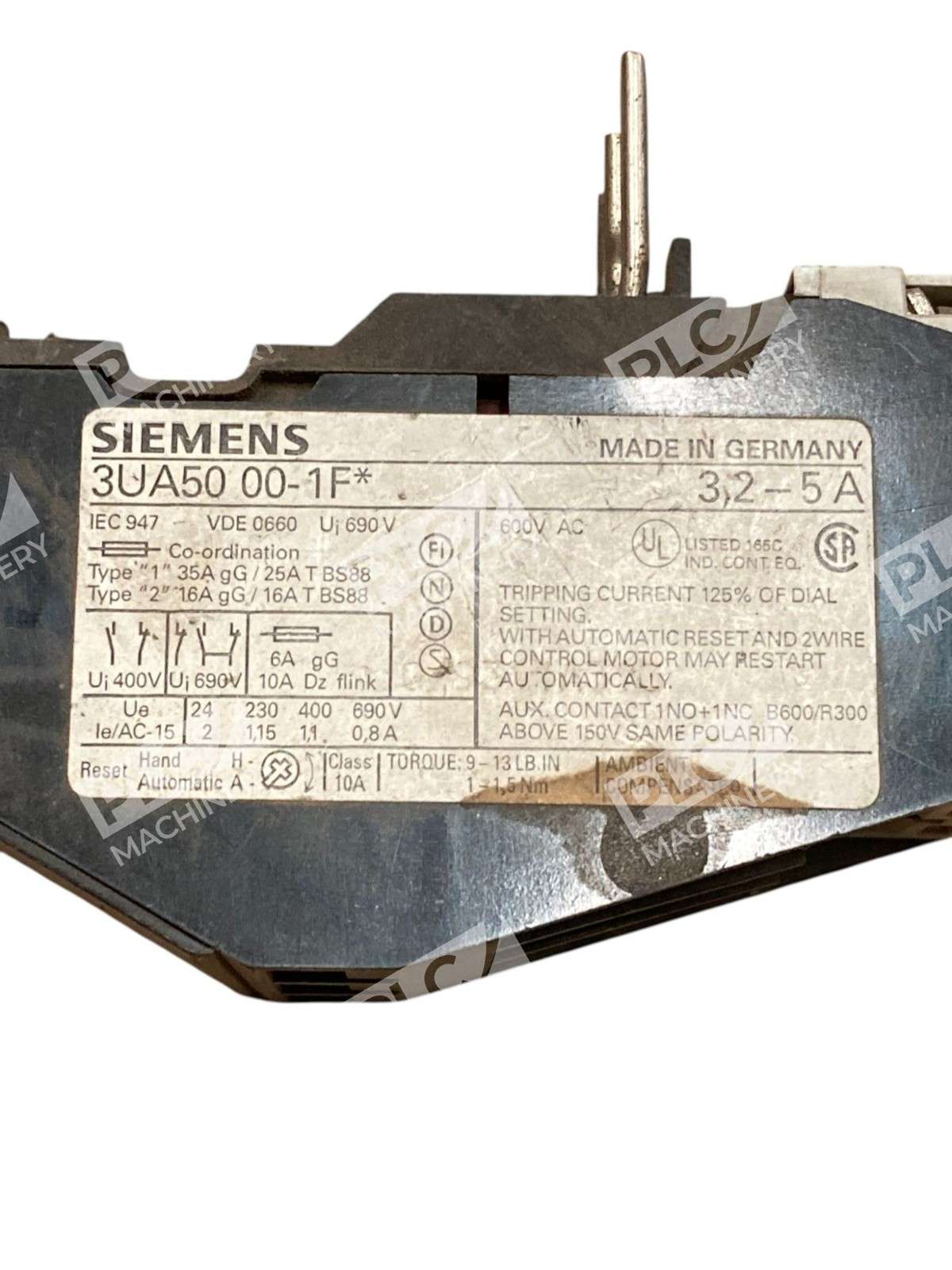Siemens 3.2-5A Overload Relay 3UA50 00-1F - Image 3