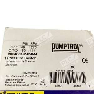 Square D Schneider Pumptrol Pressure Switch 9013FSG2J24M4 226905312460