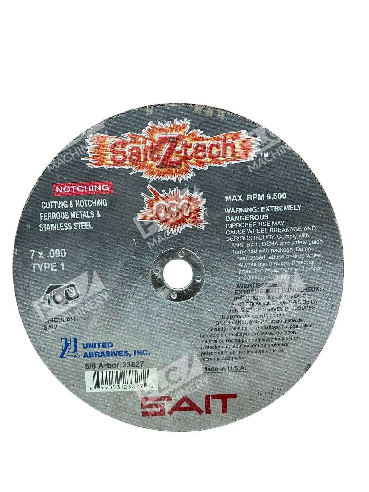 United Abrasives SAIT 23827 Z-Tech 7" High Performance Cut-Off Wheel .090 - Image 4
