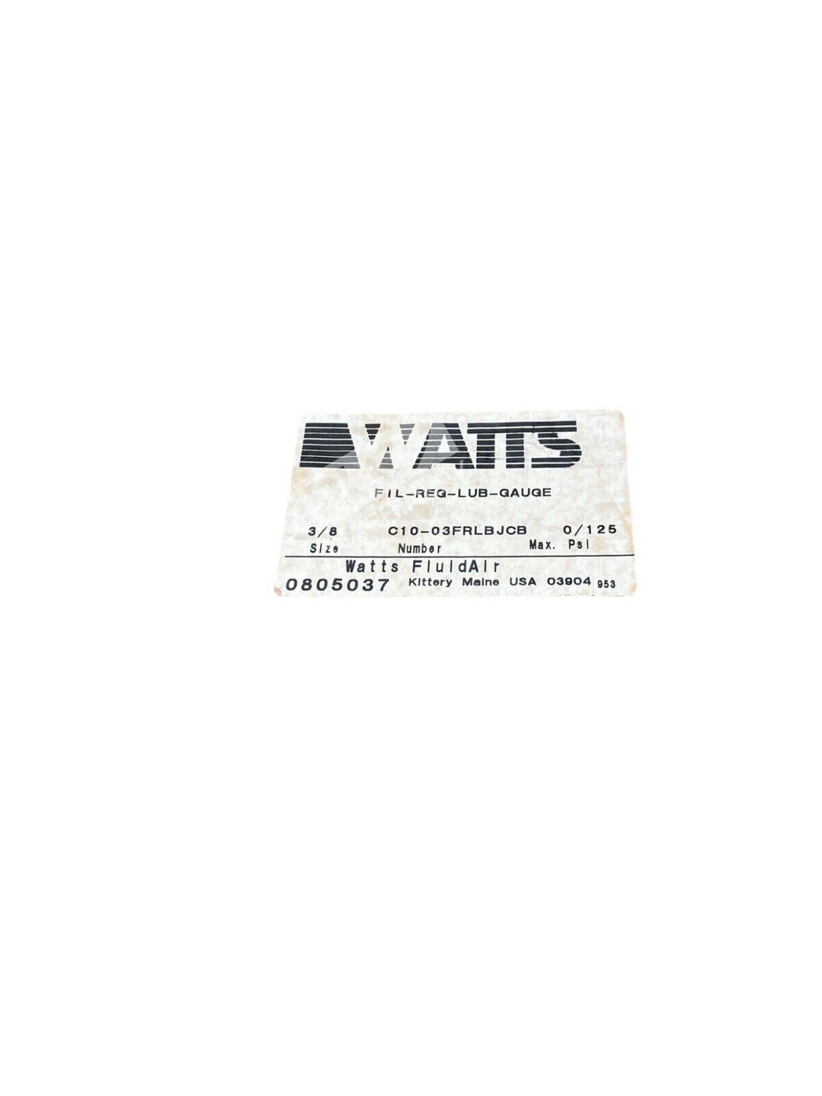 WATTS C10-03FRLBJCB 0/125PSI 3/8" NSMP - Image 3