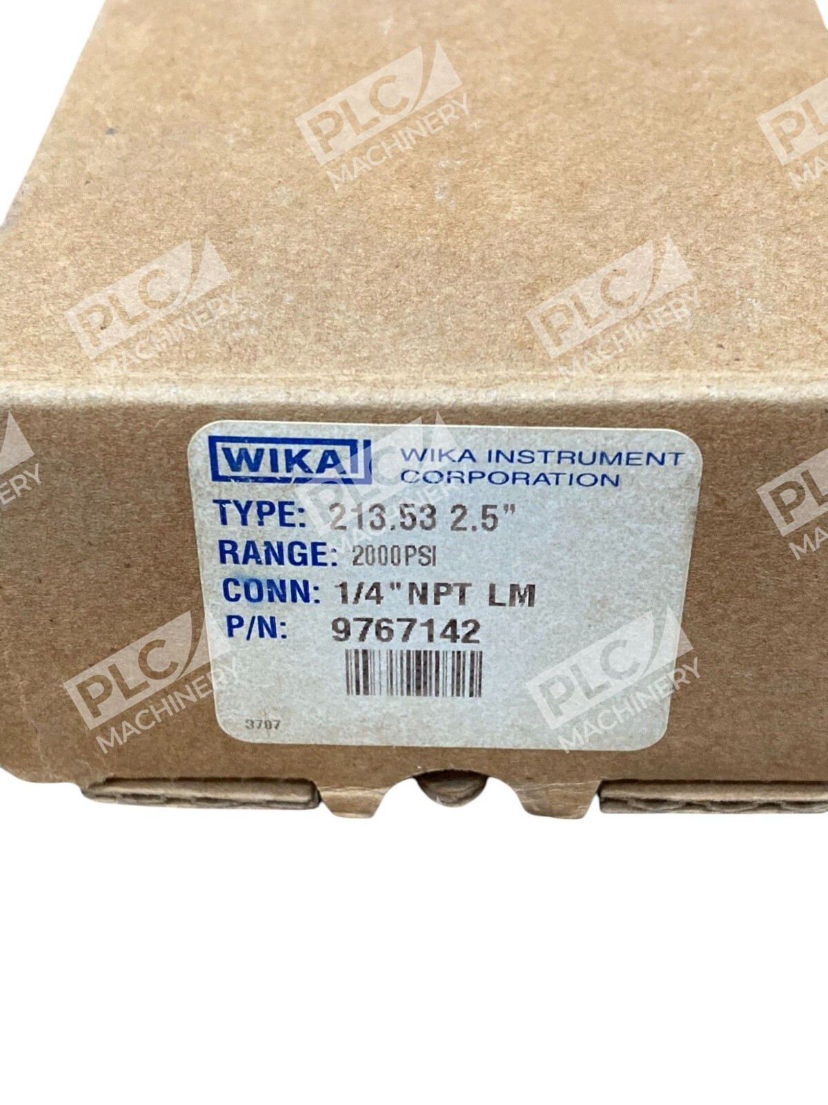 Wika 213.52 2.5" 2000PSI 1/4"NPT Pressure Gauge 9767142 - Image 3