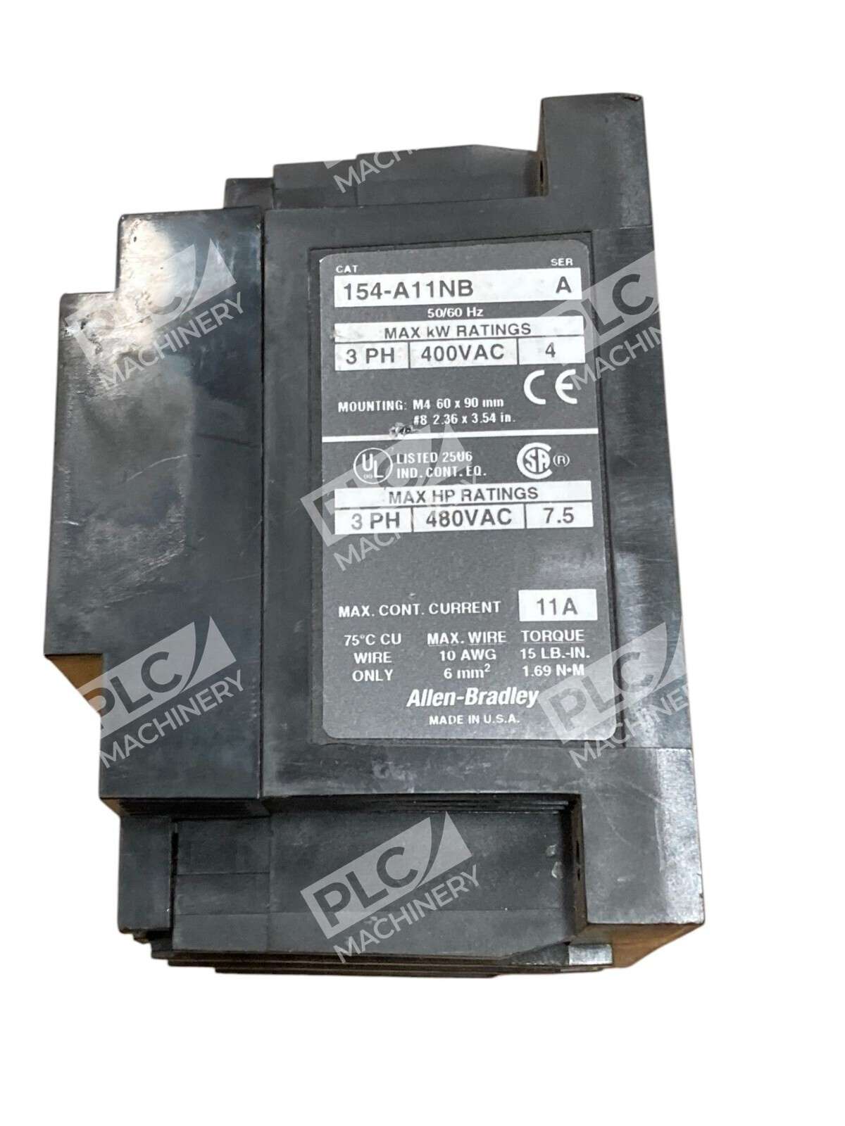 2 Pack Allen-Bradley 154-A11NB 11A 3-Phase Contactor 7.5 HP 480VAC 4kW 400VAC