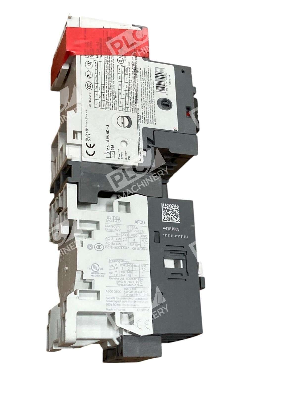 ABB AF09 3-Pole Contactor 25A 24-60V AC/DC 690V Motor Control w/ Surge Protectio - Image 4