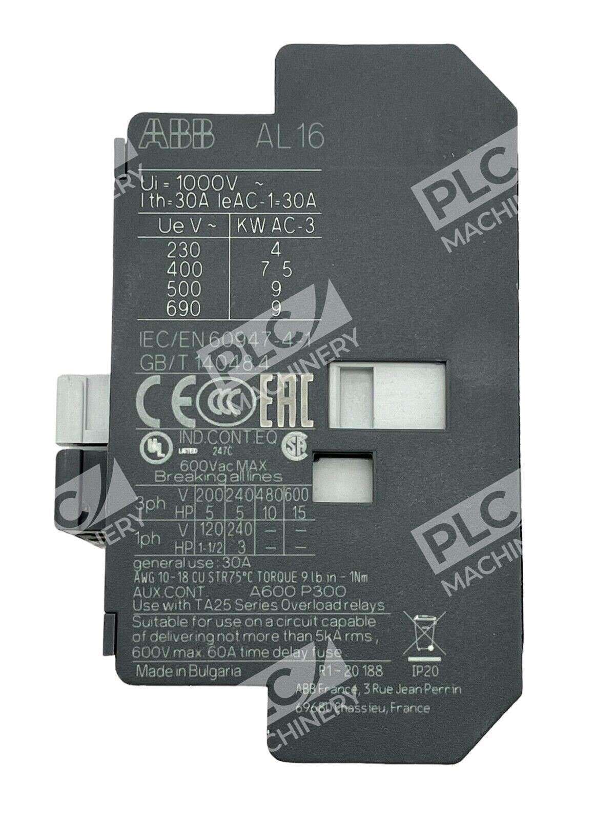 ABB AL16-30-01 Contactor 1SBL183001R8101 - Image 5