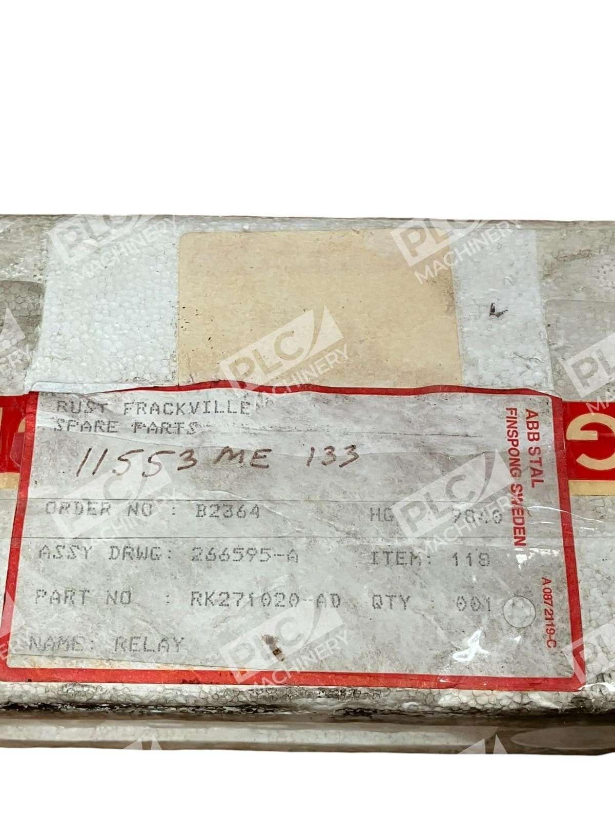 ABB Stal 11553ME133 266595-A Relay RK271020-AD - Image 3