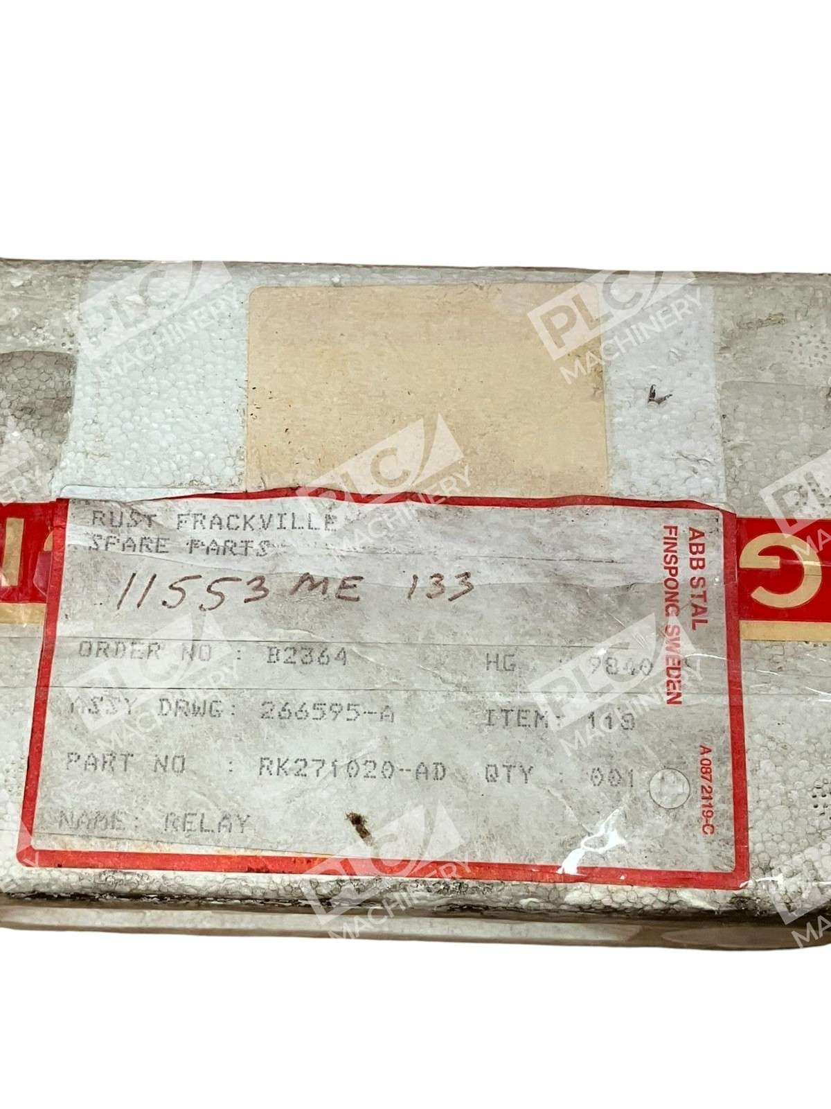 ABB Stal 11553ME133 266595-A Relay RK271020-AD - Image 4