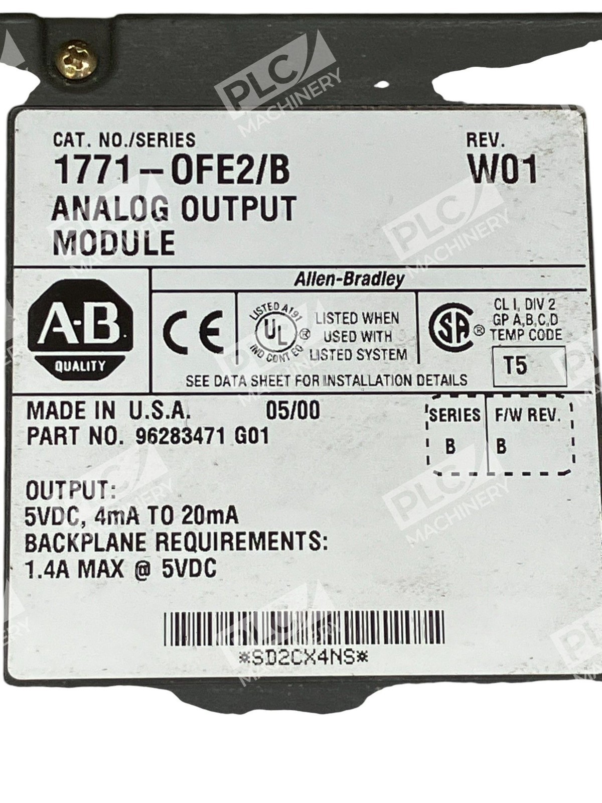 Allen Bradley AB 96283471 G01 Analog Output Module 1771-OFE2 /B - Image 3