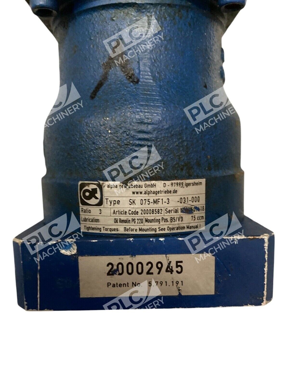 Alpha 20002945 3:1 Right Angle Gear Reducer SK075-MF1-3-031-000 - Image 3