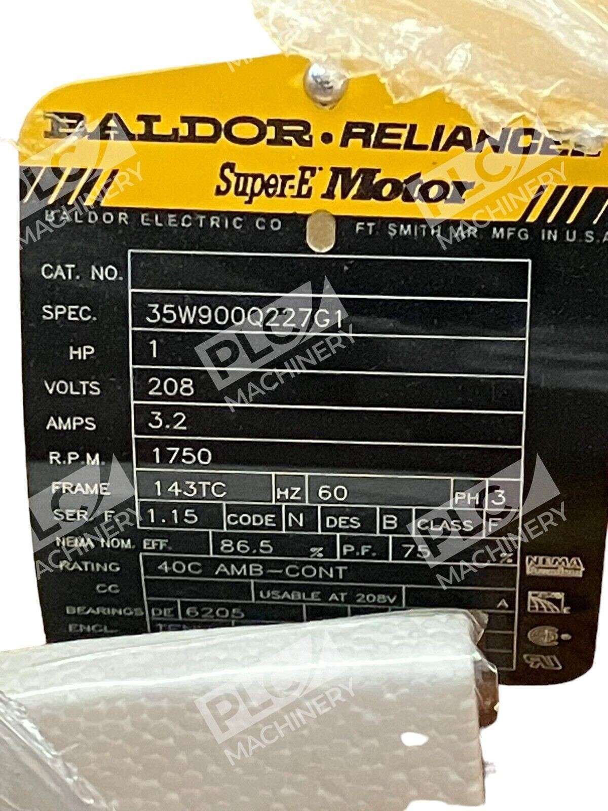 Baldor Reliance 35W900Q227G1 1HP Super-E Motor - Image 3