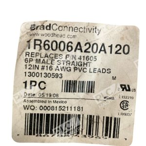 Brad Connectivity 6P Male Straight 12IN 16AWG PVC Leads Cordset 1R6006A20A120 226857316211