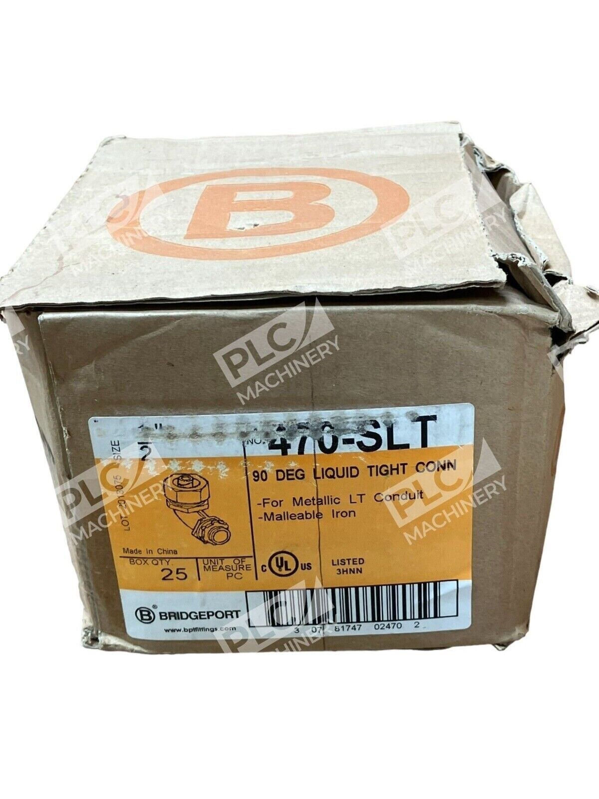 Bridgeport 470-SLT Liquid Tight Connector 1/2" (Box of 25)