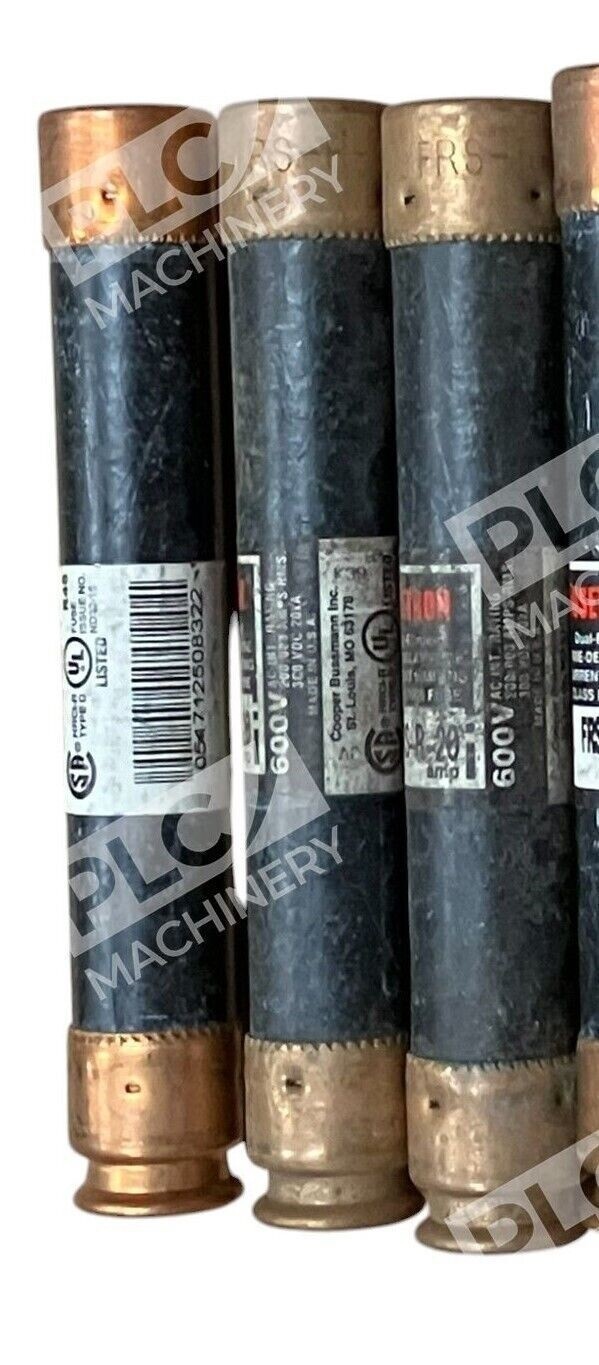 Bussmann Cooper Fusetron 20A 600V Fuse FRS-R-20 (lot of 3)