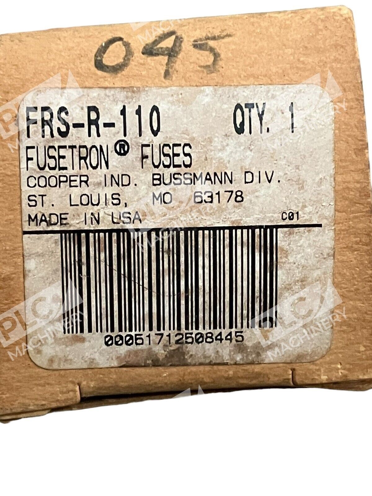 Cooper Bussmann FRS-R-110 Fusetron Dual Element Class RK5 Time Delay Fuse
