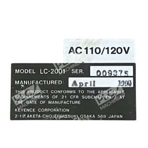 Keyence Laser Displacement Meter LC 2001 226580487951