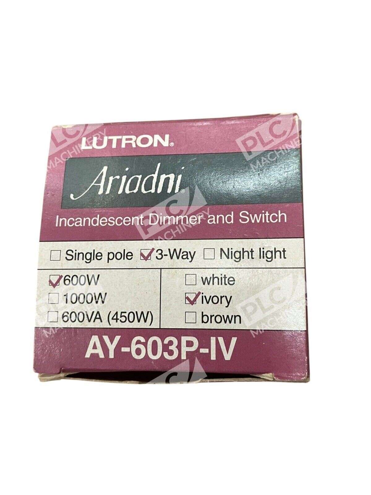 Lutron Ariadni 600W Ivory 3-Way Incandescent Dimmer And Switch AY-603P-IV