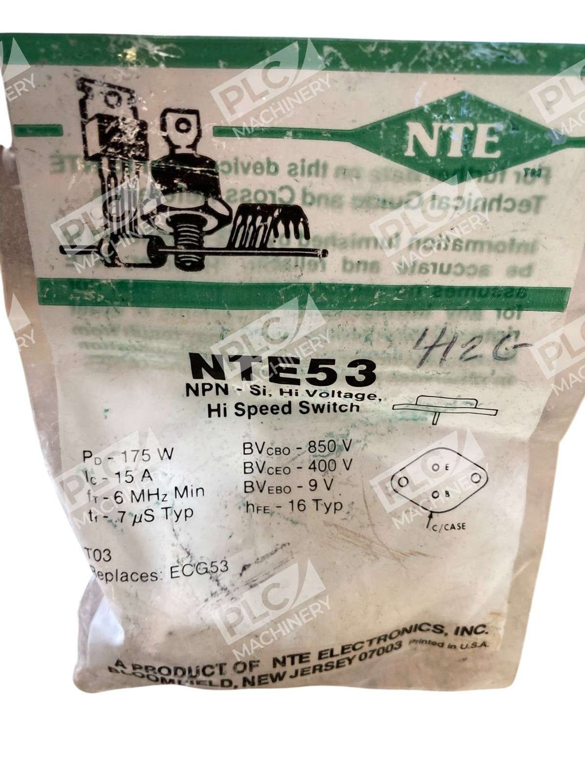 NTE NTE53 NPN Silicon Power Transistor TO-3 400V 15A High-Speed Switch - Image 3