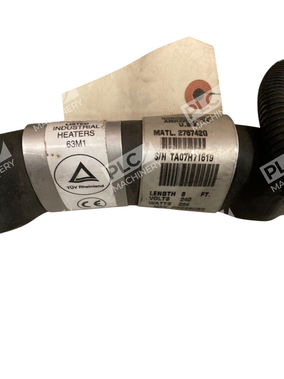 Nordson 2.4m 8' 240V 224W 1500PSI 10.3MPa Hot Melt Hose Line 276742G - Image 4