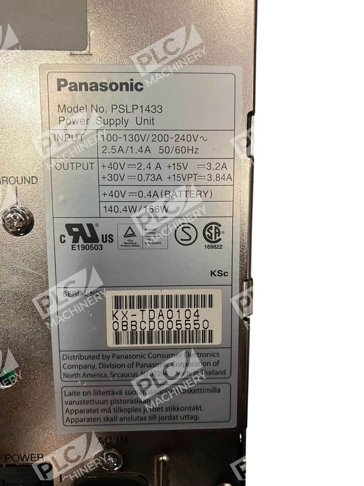 Panasonic PSLP1433 Power Supply Unit 100-130V / 200-240V 50/60 Hz - Image 5