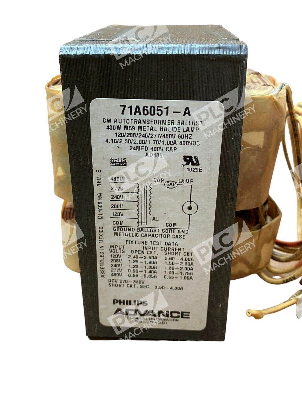 Philips Advance 71A6051-A CW Autotransformer Ballast