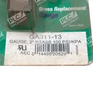 Praxair 4643 2 100PSIKPA Brass Replacement Gauge GA011 13 226903532661