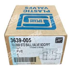 Spears Plastic Valves PVC Viton O-Ring 1/2" TU 2000 Standard Ball Valve 3639-005