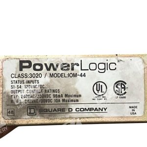Square D 120VAC/DC I/O Module PowerLogic 3020-IOM-44