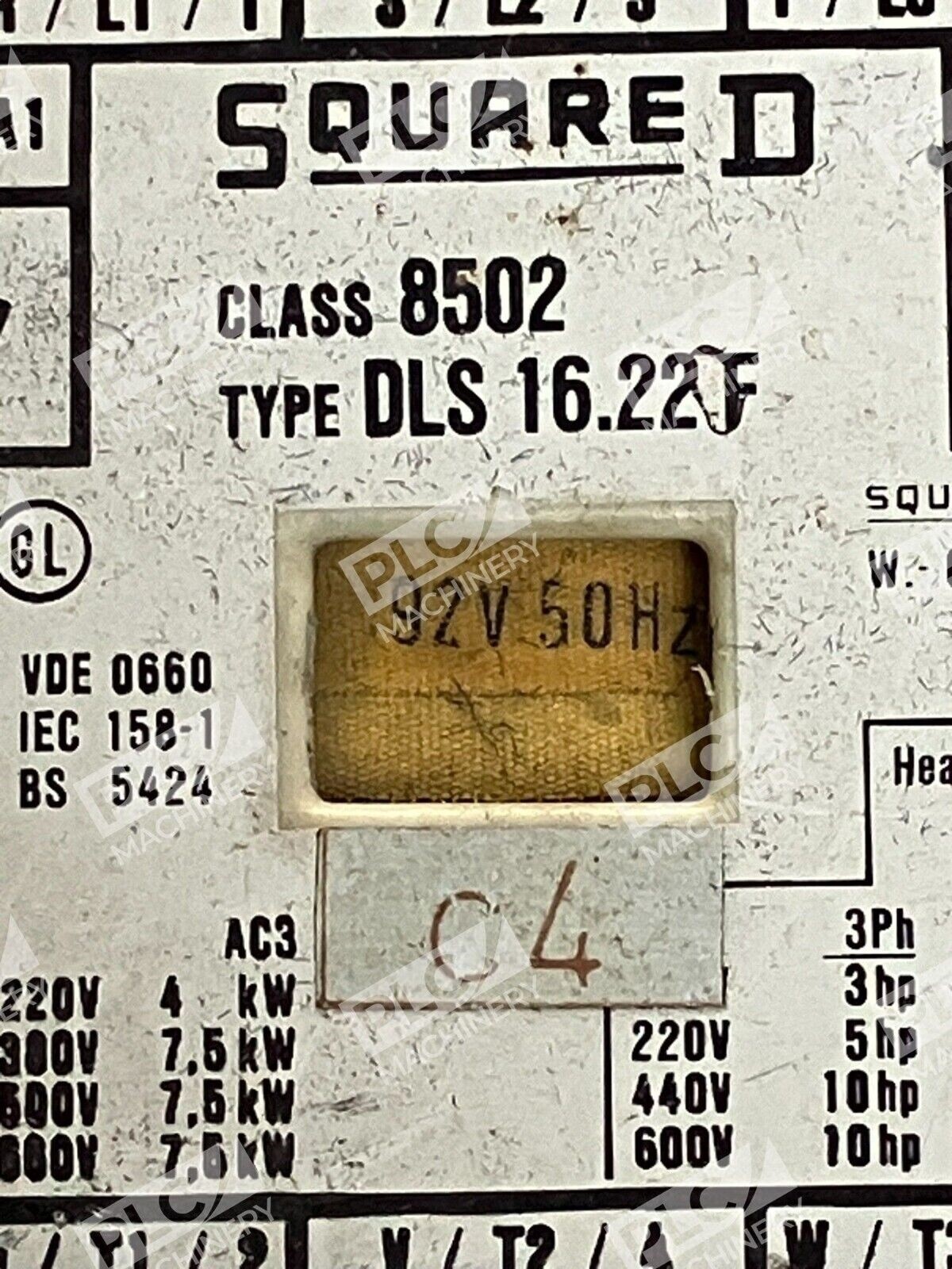 Square D 32A 600VAC Contactor 8502-DLS-16.22-F - Image 3