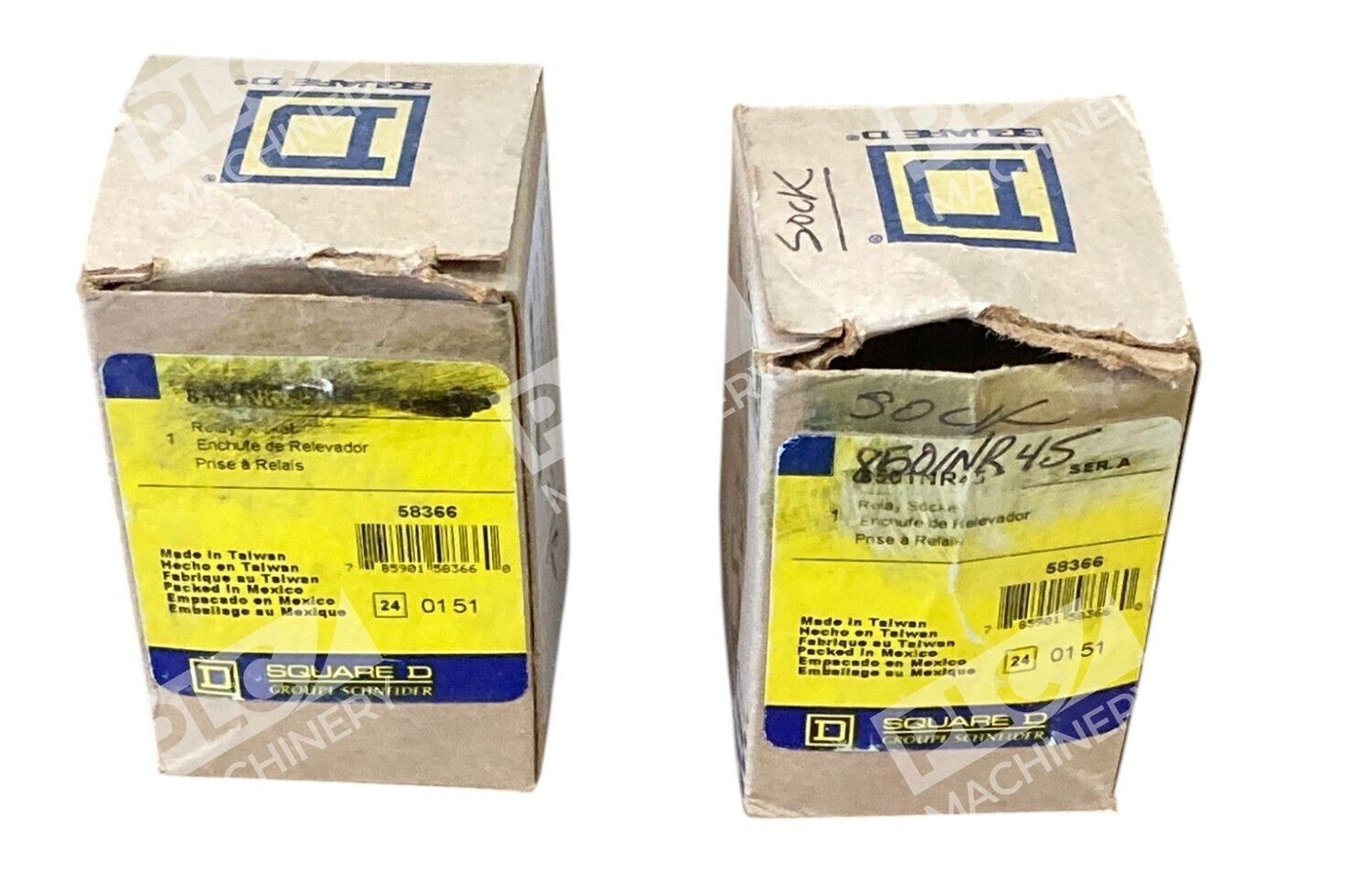 Square D 7A 300V 58366 Relay Socket 8501-NR45 (lot of 2)