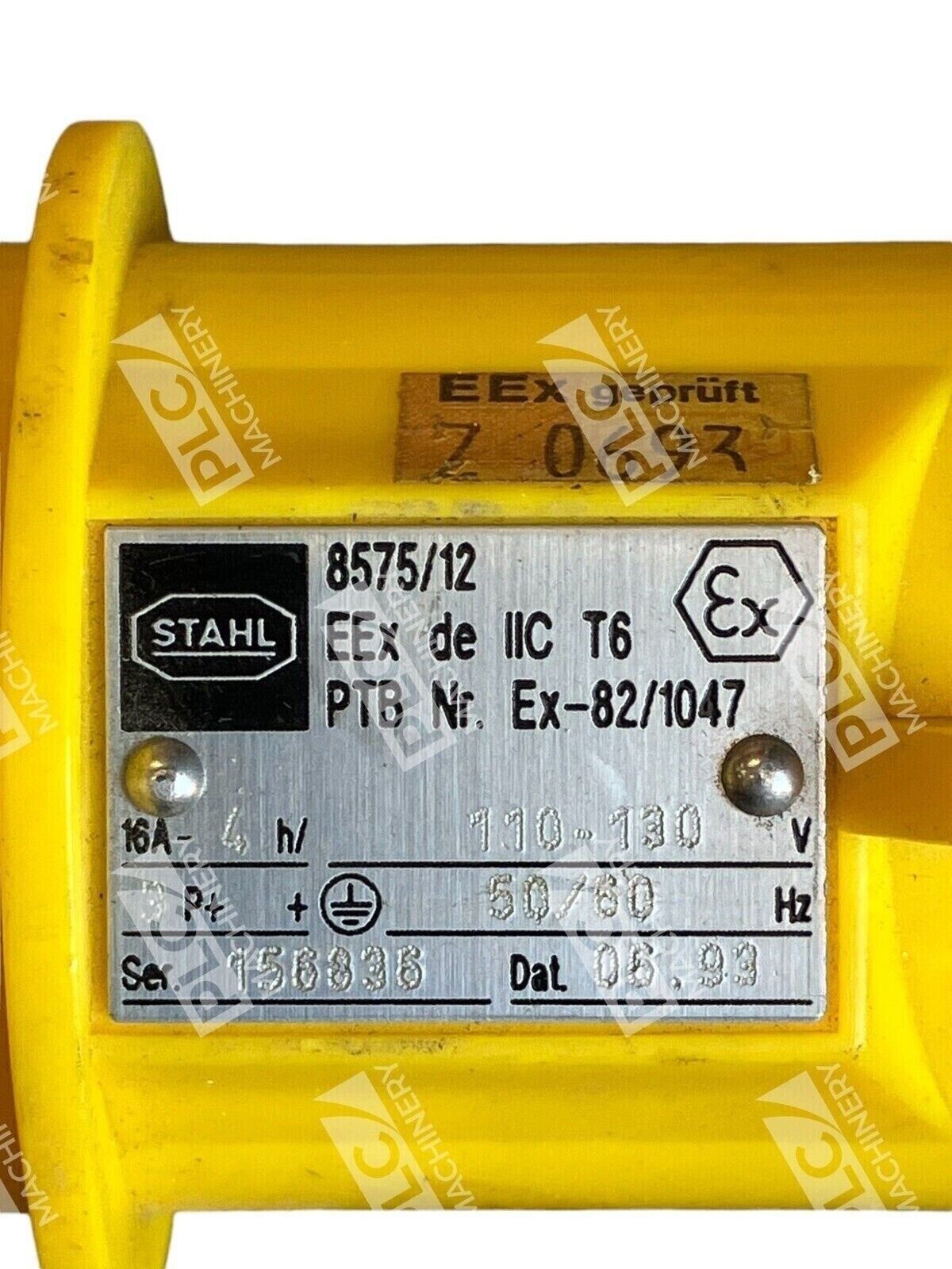Stahl Plug 110-130V 3P+ 50/60Hz PTB Nr. Ex-82/1047 EEx de IIC T6 8575/12 - Image 3